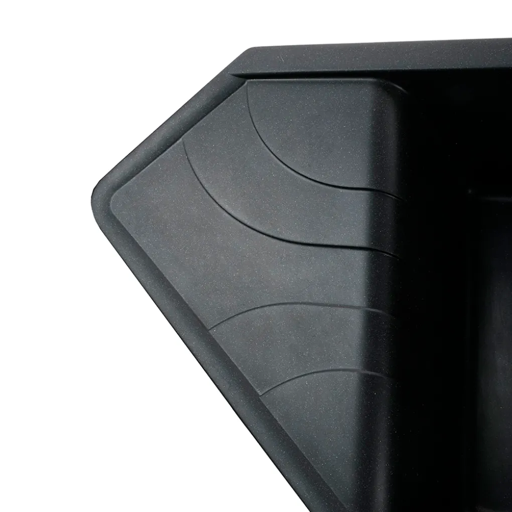 Гранітна мийка Globus Lux GARDA 1000х500-А0001, чорний металiк- Фото 4